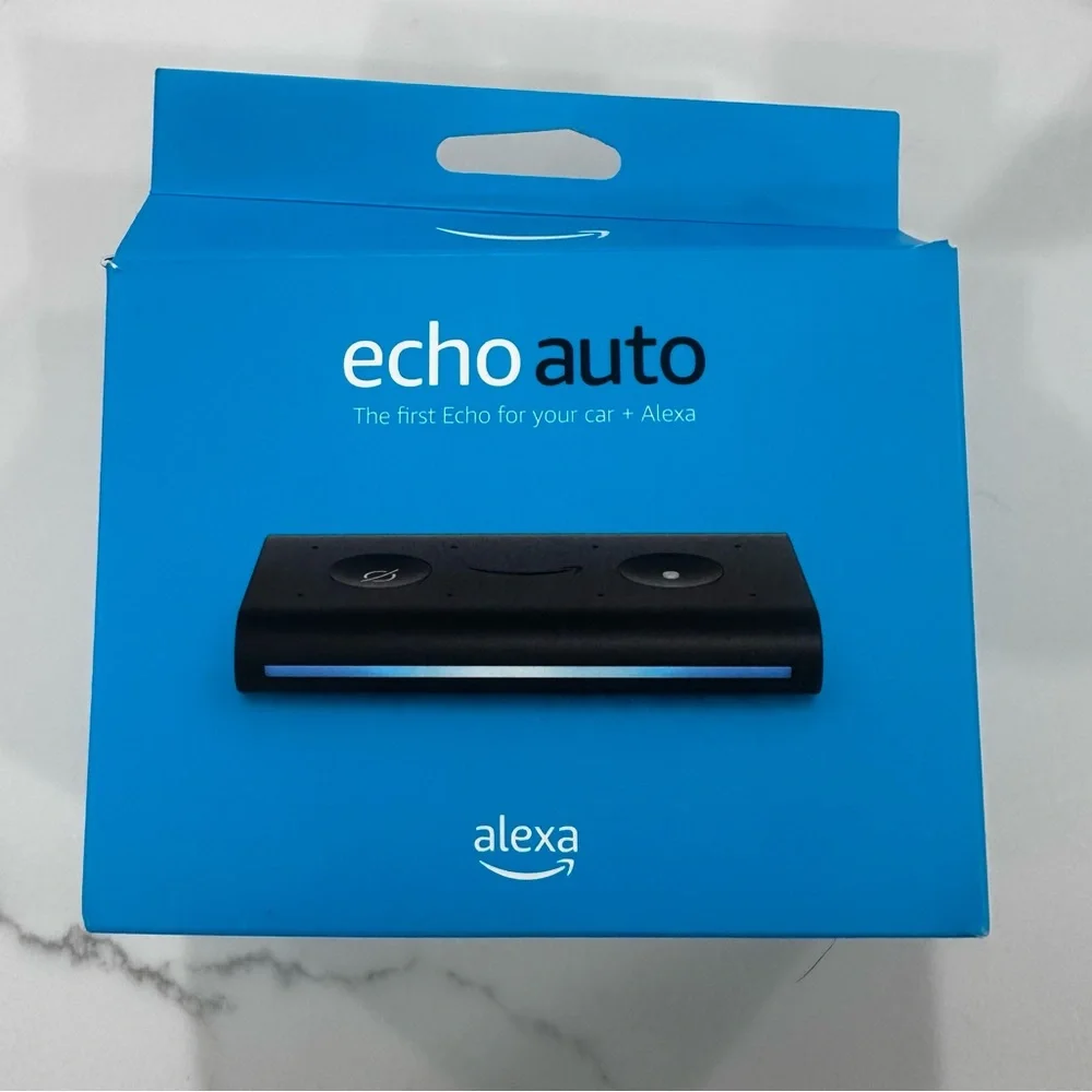 NEW never used Echo Auto Alexa Car Adapter - Black and Blue